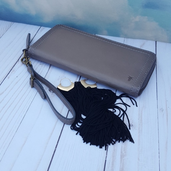 Frye Handbags - FRYE Lily Zip Wristlet Wallet Charcoal